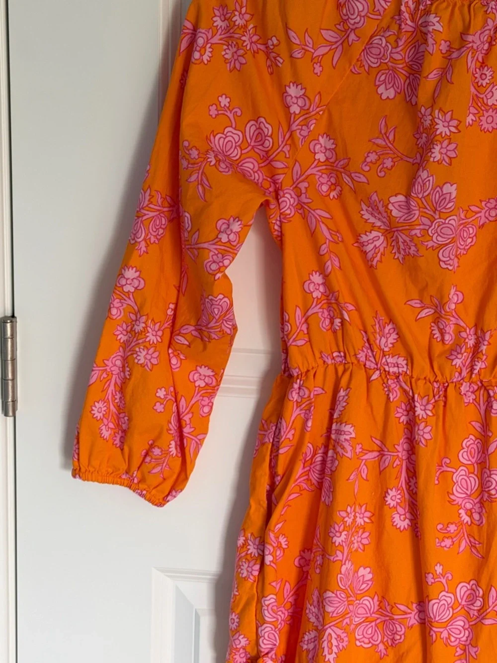 J. Crew Women's Orange Floral Tiered Mini Dress Size 4 - 54954